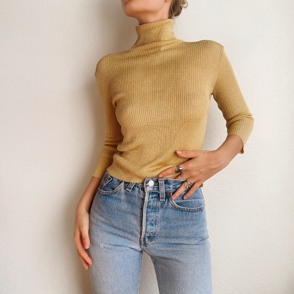 Vintage Dolce and Gabbana Gold Turtleneck